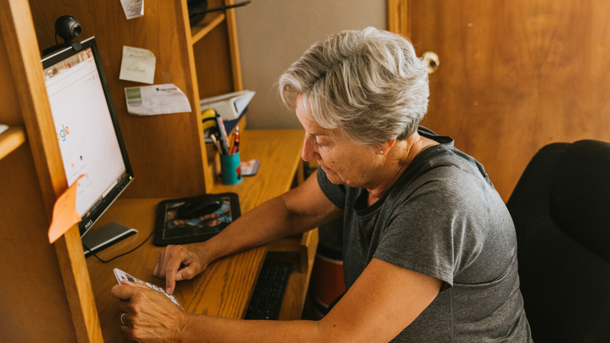 woman at desk