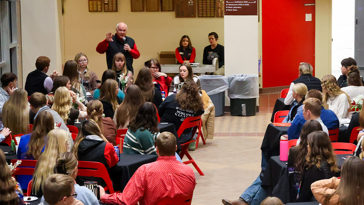students fill the animal science building for NYBLS