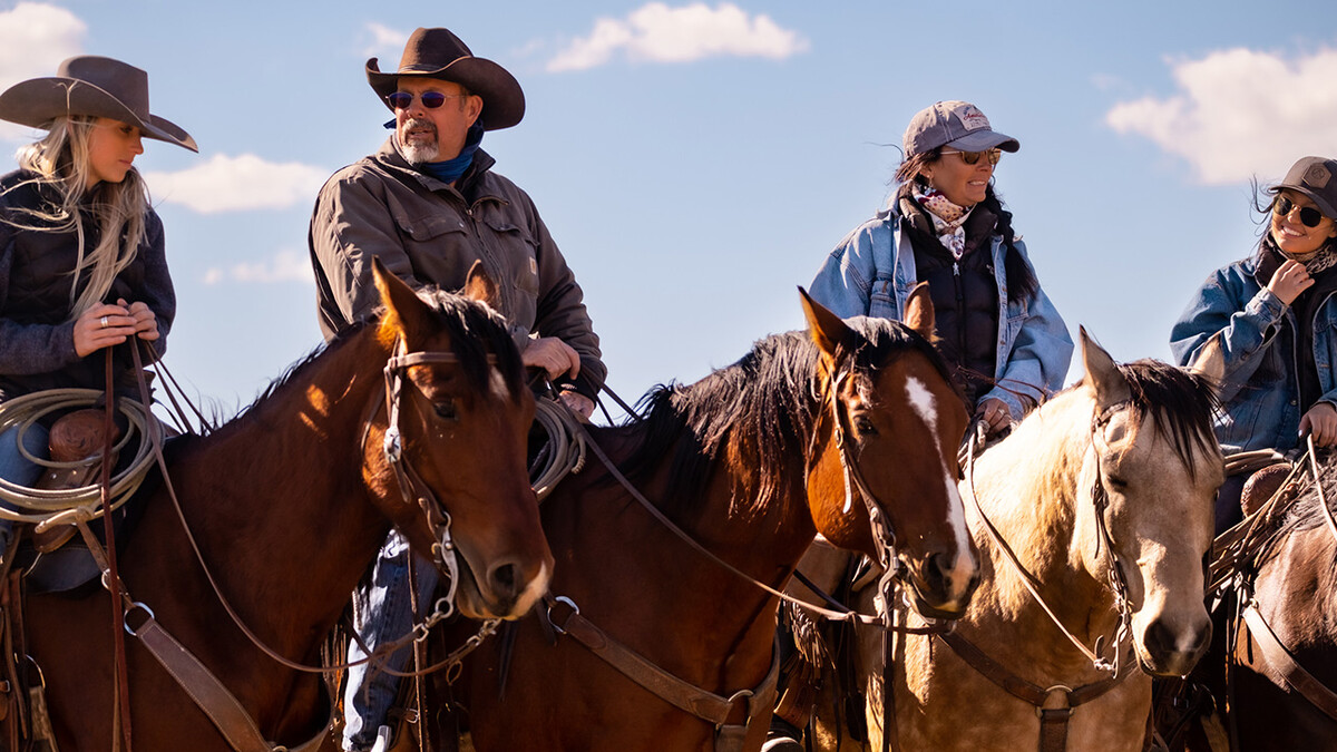 Rancher Family on Horsebac