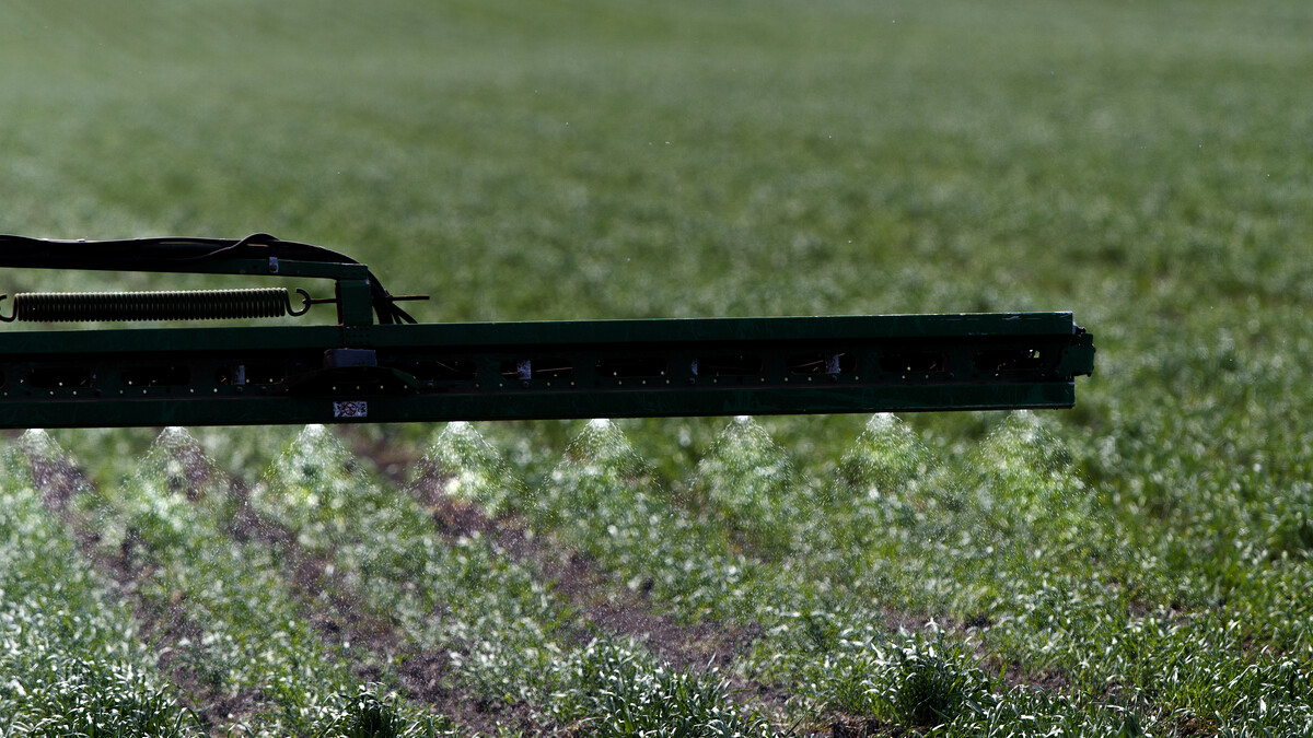 pesticide applied to field