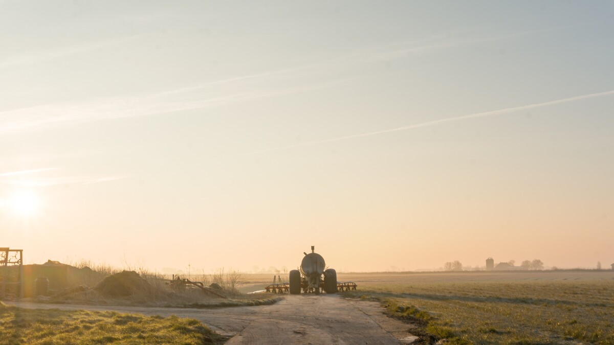 tractor in a field