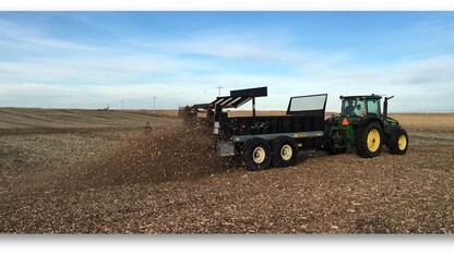 A combine in a field. Links to larger image.