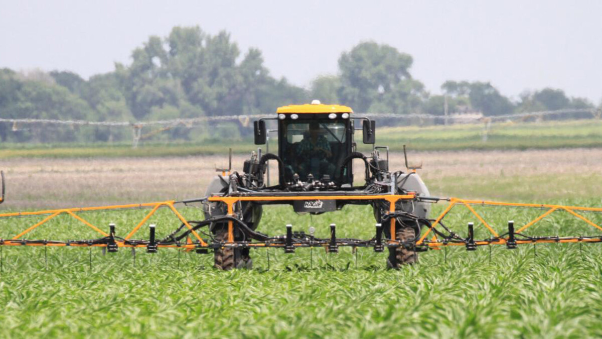 A tractor in a field