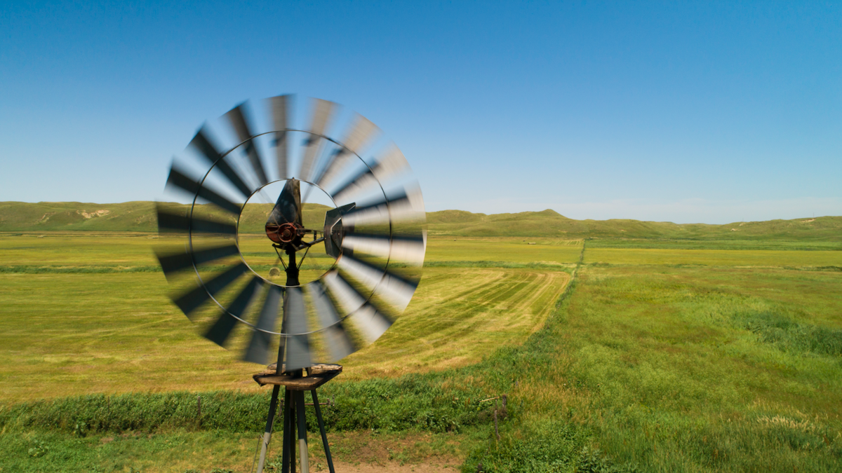 Windmill in a field