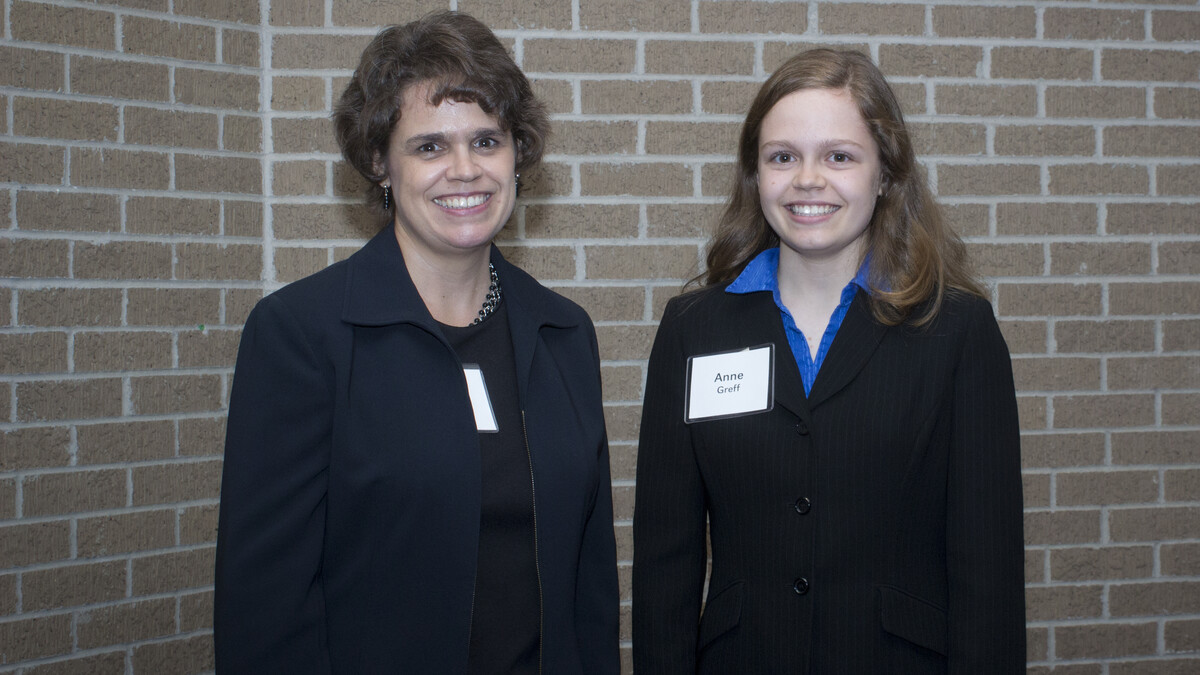 Anne Greff with her teacher Jill Greff. Links to larger image.