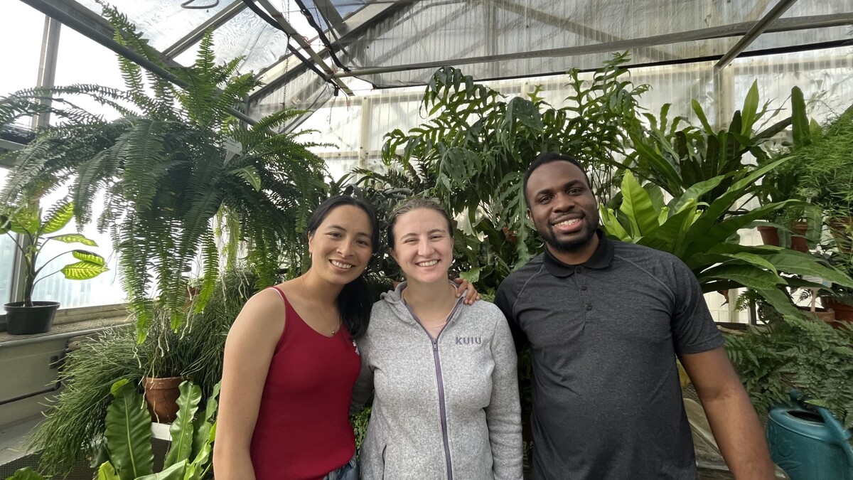 students in greenhouse