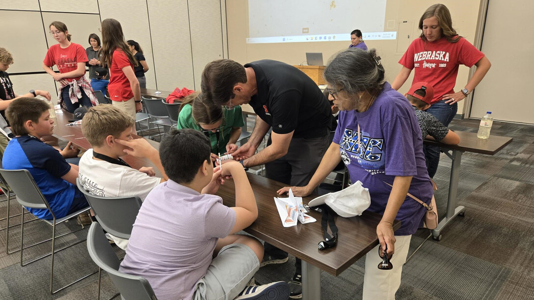 Middle school students learn about water science during a STEM camp, sponsored by the northeast Nebraska education compact, at Northeast Community College.