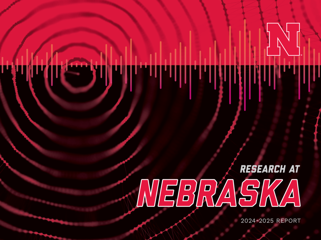 A red-and-black report cover that says "Research at Nebraska."