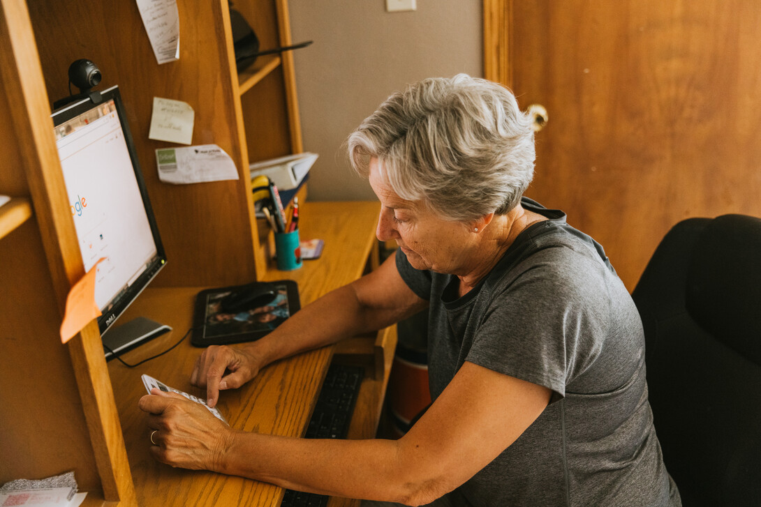 woman at desk