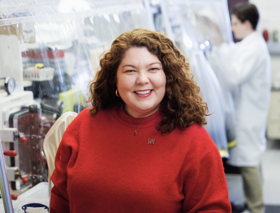 Nicole Buan, Professor in Biochemistry. Buan Laboratory in the Beadle Center. October 25, 2024. 