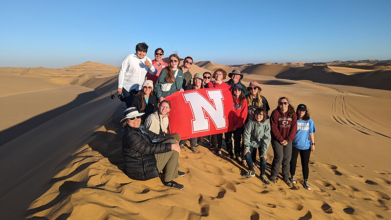 group of students in Namibia 
