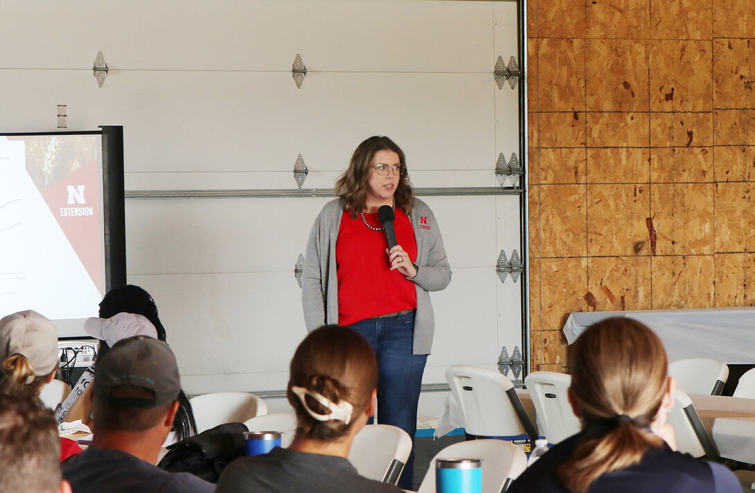 Jessica Groskopf talking to a group