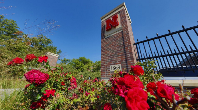 Column in front of Nebraska Union