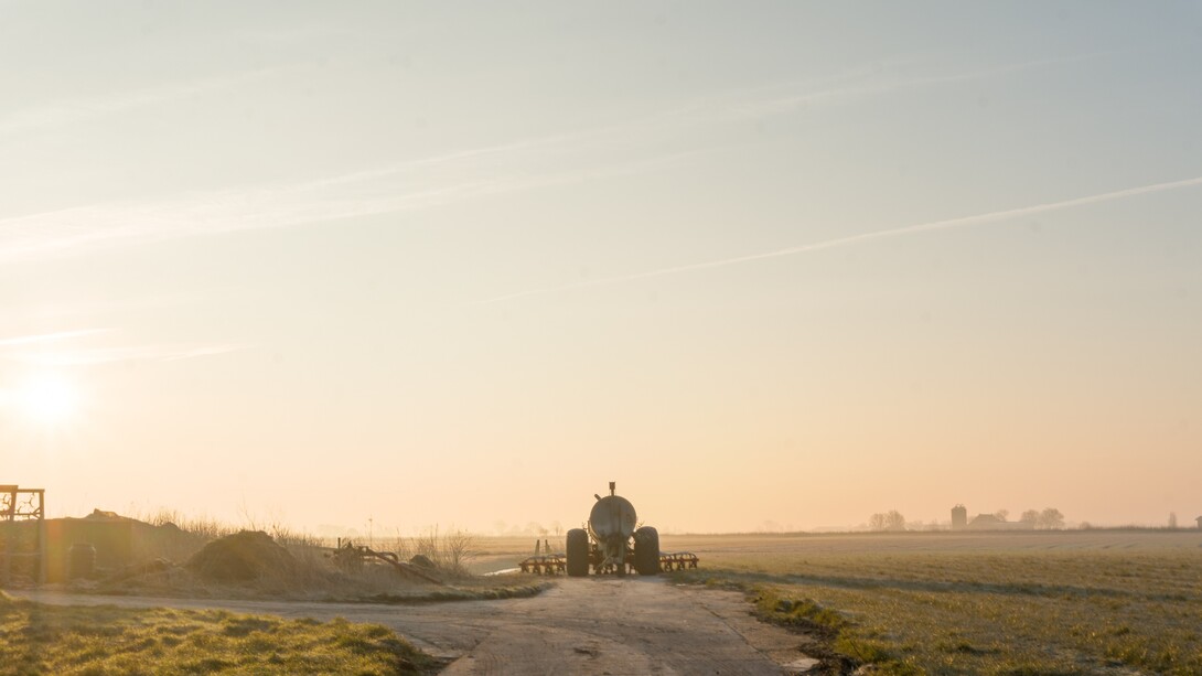 tractor in a field
