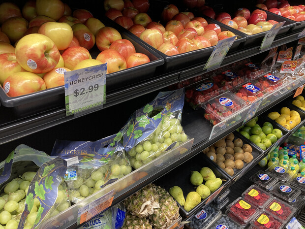 grocery store shelves