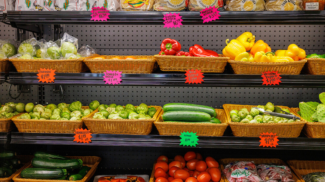 grocery store shelves