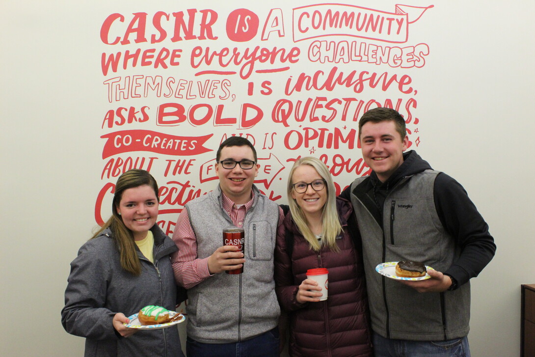 CASNR Students with donuts and coffee