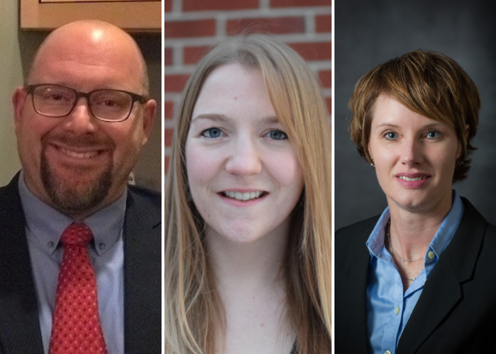 From Left: Jeremy Gehle, Kate Gibson and Marie Krausnick recently graduated in the eighth class of the Nebraska Water Leaders Academy. Links to larger image.