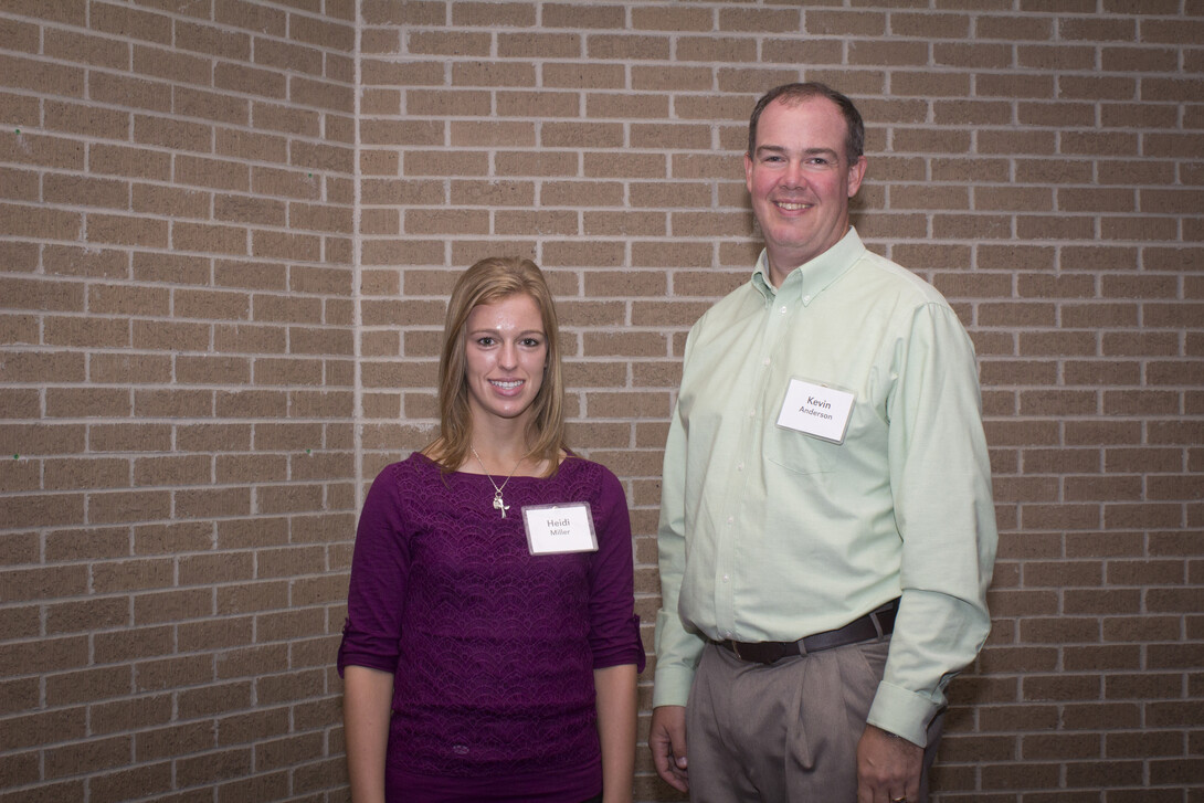 Heidi Miller and teacher Kevin Anderson. Links to larger image.