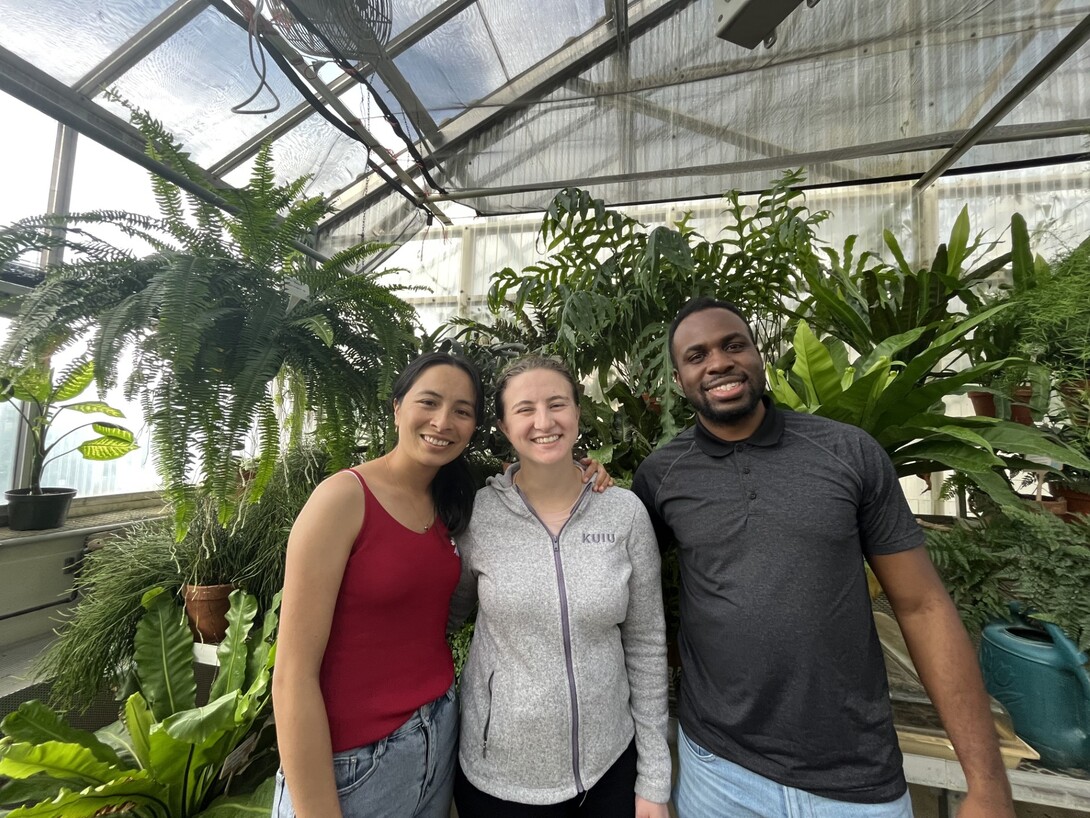 students in greenhouse