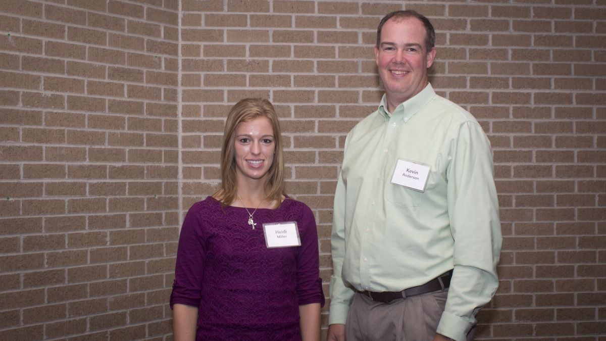 Heidi Miller and teacher Kevin Anderson. Links to larger image.