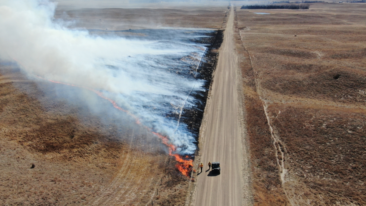 photo of a prescribed burn at the Barta Brothers Ranch in Nebraska